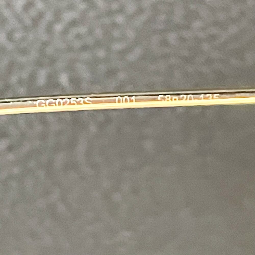 Gucci Round Sunglasses Round Pearl Tip Gold Metal Frame GG0253S - Picture 11 of 15